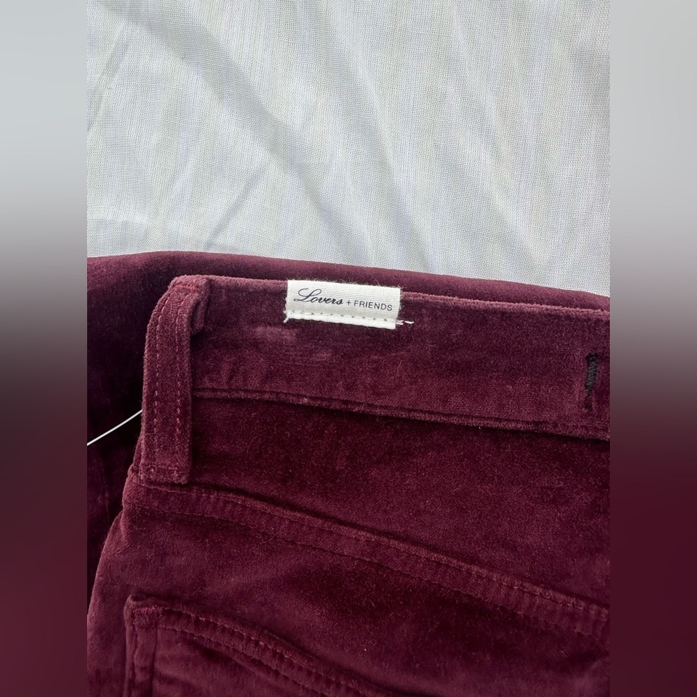 Lovers + Friends Maroon Velvet Skinny Jeans Size 27 NWT - Picture 6 of 7